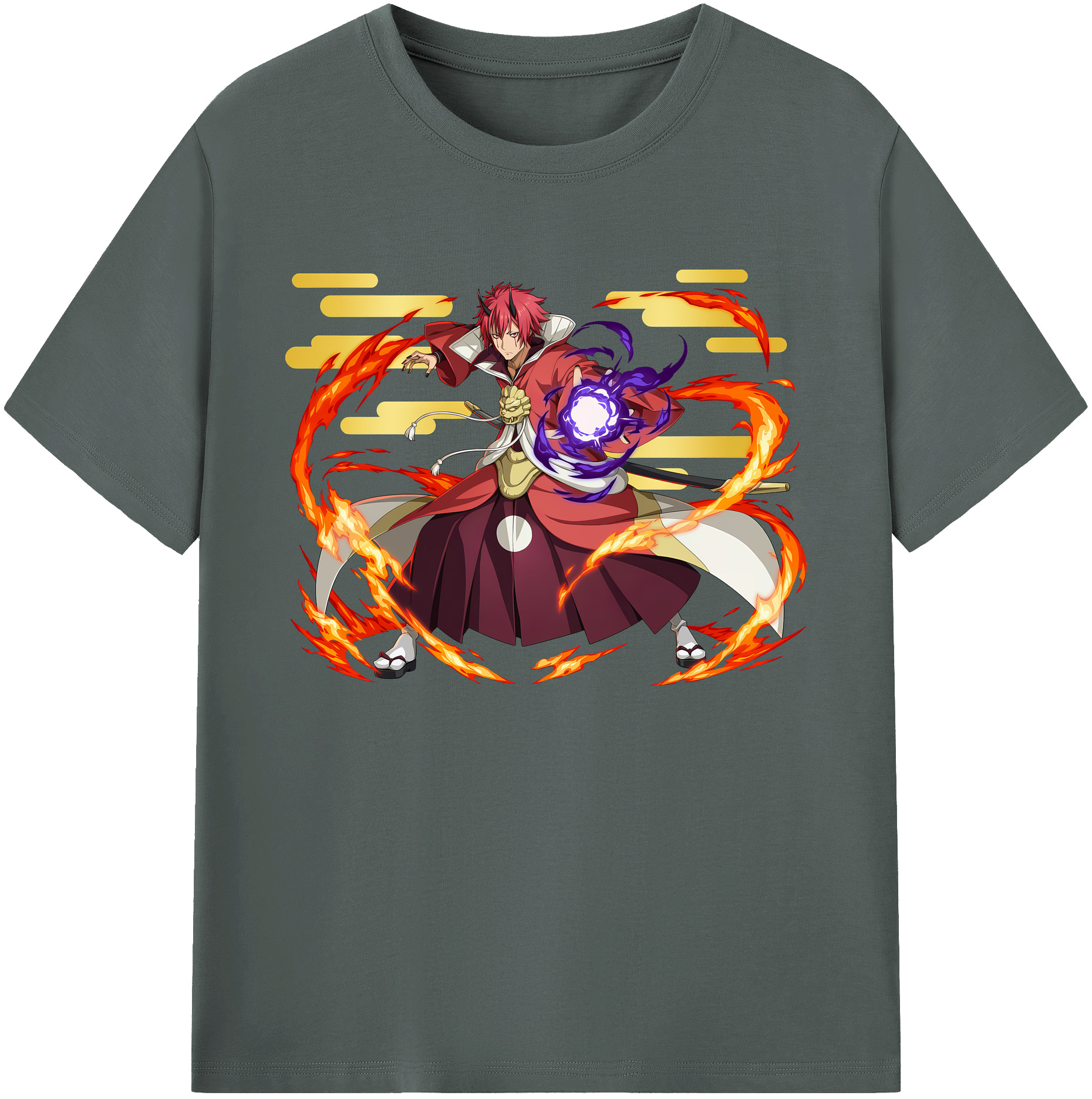 （画像用） 転スラ Regarding Reincarnated to Slime 綿100％ メンズ半袖Tシャツ｜肌触りやわらか＆通気性